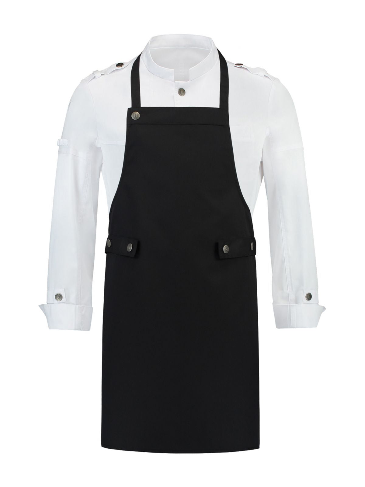 Bib Apron Dallas Black by Le Nouveau Chef -  ChefsCotton